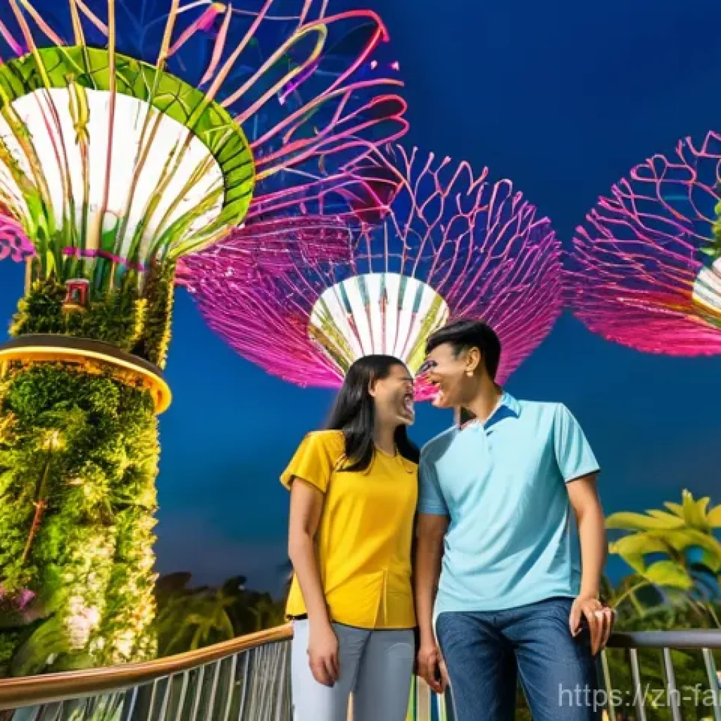 아이와 함께 가기 좋은 해외여행지 - **Southeast Asian Adventure: Singapore's Futuristic Gardens and Theme Park Thrills**
    A vibrant, ...