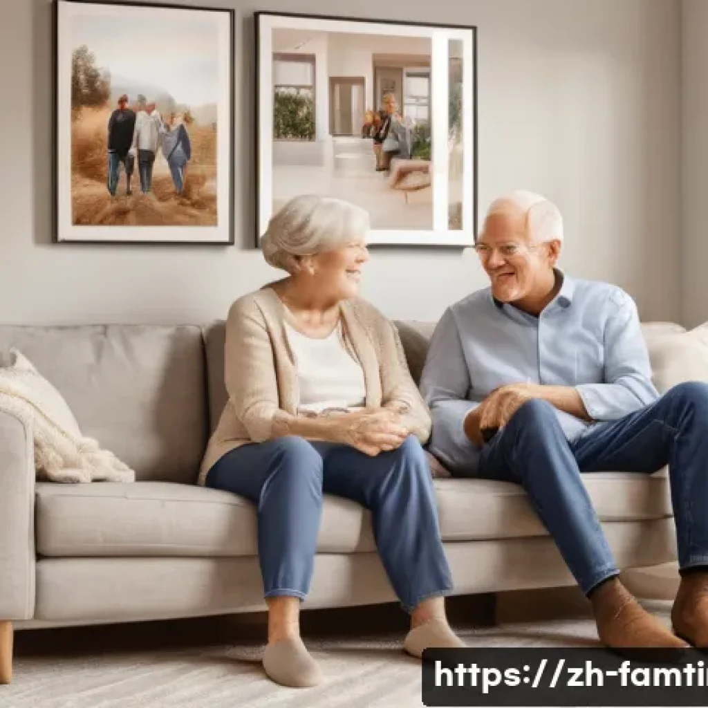 가족이 함께 볼 만한 감동 영화 - A warm family scene in a cozy living room with three generations—grandparents, parents, and a young ...