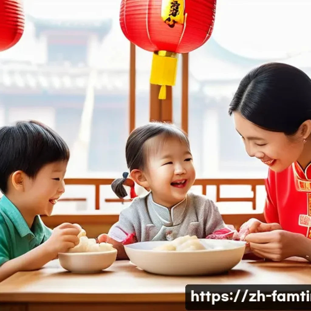 가족과 함께하는 사진 공모전 - A warm family scene during a Chinese New Year celebration: a smiling family of four wearing festive ...